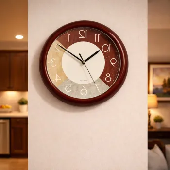 Ceas decorativ de perete 30 cm aspect lemn modern imagine