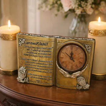 Ceas decorativ functional tip carte Tatal Nostru din rasina 23 x 4 x 14 imagine