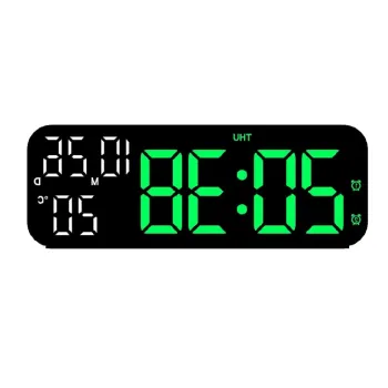 Ceas digital de perete cu afisaj LED, afisare temperatura si data, mod de noapte, ceas de masa, ceas electronic cu LED, 12H, 24H. imagine