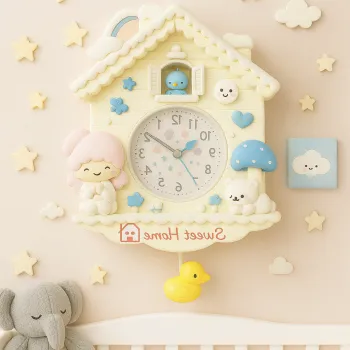 Ceasuri decorative de perete pentru camera copiilor - modele Sweet Home si Welcome Home (36 x 30 cm) imagine