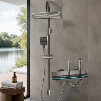 Coloana Dus Crom Sistem Dus Complet cu Baterie Mixta Termostatica imagine