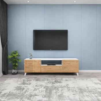 Comoda TV 140x30x46 cm, cu picioare inalte 12 cm, pentru living imagine
