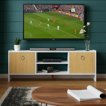 Comoda TV cu 2 usi, design modern, 120 x 29 x 43 cm imagine