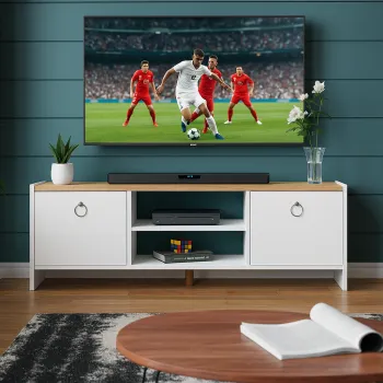 Comoda TV cu 2 usi, design modern, 120 x 29 x 43 cm imagine