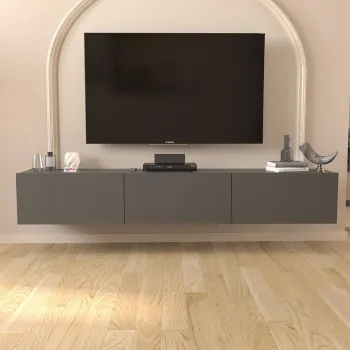 Comoda TV Marvel 180 cm, mobilier living, suport televizor mare pana la 75 inch, 2 usi rabatabile cu inchidere lina soft-close, PAL melaminat 18 mm clasa E1, pentru soundbar si consola jocuri, stil modern scandinav imagine