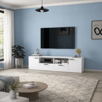 Comoda TV moderna din PAL 181,3x41x45,6 cm, pentru living imagine