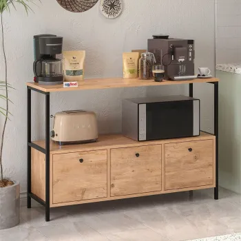 Consola cu usa rabatabila, masa hol 100 x 80 cm, spatiu interior + raft superior pentru decoratiuni sau corespondenta, PAL melaminat 18 mm clasa E1 rezistent la uzura, stil modern scandinav ideal hol sau living imagine