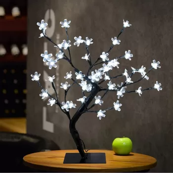 Copacel de Craciun, 36 LED Cherry , Blossom Bonsai , imagine