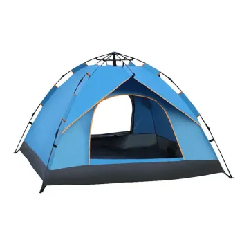Cort camping 3-4 persoane cu deschidere automata pop-up, impermeabil, protectie UV, 2 usi imagine