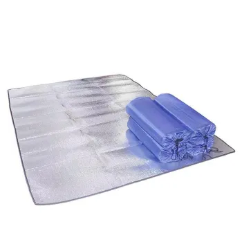 Covoras aluminiu izolator si impermeabil pentru camping, cu sac transport imagine