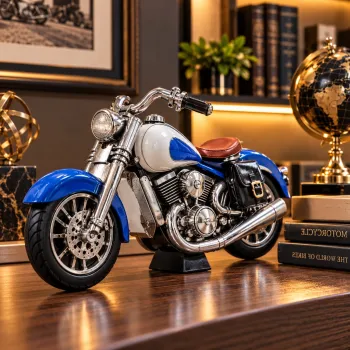 Decoratiune Premium Motocicleta Vintage din Rasina - aprox. 28 x 15 cm imagine