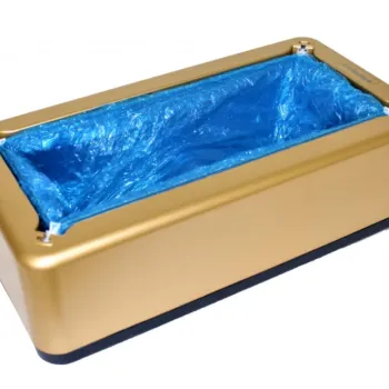 Dispenser huse de unica folosinta pentru pantofi, cu mecanism metalic clema T, capacitate 60 bucati imagine