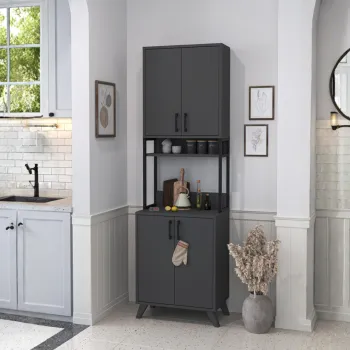 Dulap alb cu 4 usi, multifunctional, modern, 61 x 25 x 202 cm, alb imagine