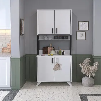 Dulap alb cu 4 usi, multifunctional, modern, 61 x 25 x 202 cm, alb imagine