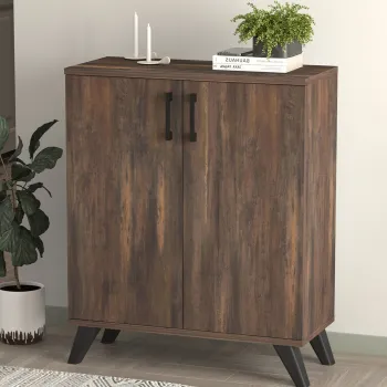 Dulap de depozitare multifunctional cu 2 usi si 4 rafturi, 72x32,5x88 cm imagine