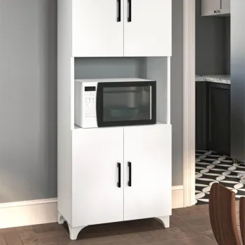 Dulap Ece pentru cuptor microunde, suport microunde cu raft superior si usa 60 x 90 cm, dulap bucatarie compact, PAL melaminat 18 mm clasa E1, ideal pentru bucatarii mici, stil modern minimalist scandinav imagine