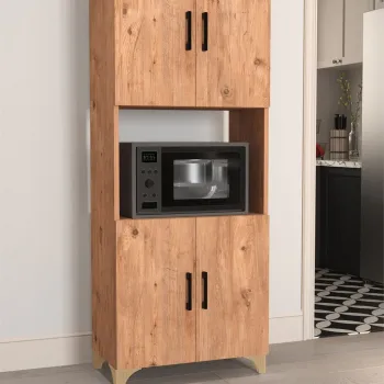 Dulap Ece pentru cuptor microunde, suport microunde cu raft superior si usa 60 x 90 cm, dulap bucatarie compact, PAL melaminat 18 mm clasa E1, ideal pentru bucatarii mici, stil modern minimalist scandinav imagine