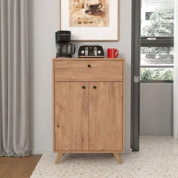 Dulap multifunctional din PAL 66x35,4x101,4 cm, cu 2 usi si sertar, pentru depozitare imagine