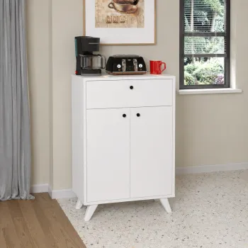Dulap multifunctional din PAL 66x35,4x101,4 cm, cu 2 usi si sertar, pentru depozitare imagine