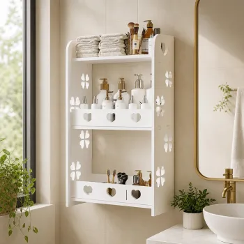 Dulap organizator baie din pcv, 62x15x34 cm imagine