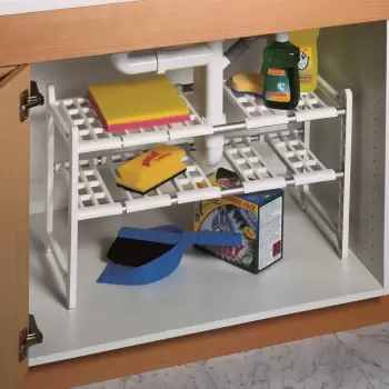 Etajera ajustabila cu doua rafturi, de pus sub chiuveta imagine
