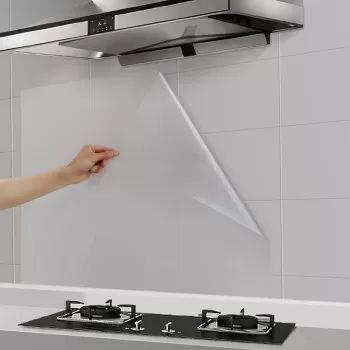 Folie de protectie transparenta pentru bucatarie, autocolanta, rezistenta la temperaturi mari, 60x100cm/60x200cm imagine