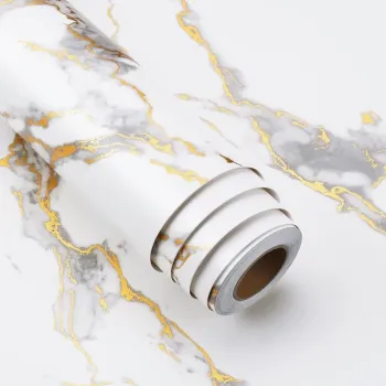 Folie imitatie marmura autoadeziva pentru bucatarie, baie, 60 x 300 cm imagine
