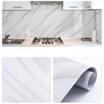 Folie imitatie marmura autoadeziva pentru bucatarie, baie, 60 x 300 cm imagine