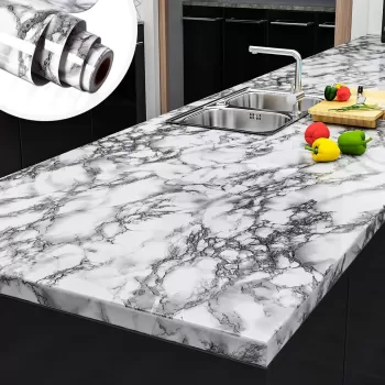 Folie imitatie marmura autoadeziva pentru bucatarie, baie, 60 x 300 cm imagine