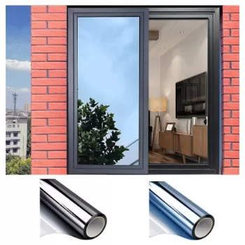 Folie reflexiva pentru geamuri interioare, cu efect de oglinda, protectie solara UV imagine