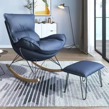 Fotoliu balansoar Lobster cu cadru metalic si perna de picior imagine