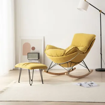 Fotoliu balansoar Lobster cu cadru metalic si perna de picior imagine