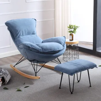 Fotoliu balansoar Lobster cu cadru metalic si perna de picior imagine