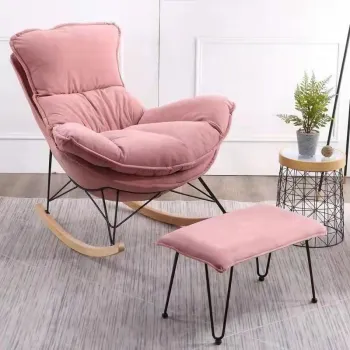 Fotoliu balansoar Lobster cu cadru metalic si perna de picior imagine