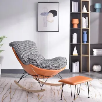 Fotoliu balansoar Lobster cu cadru metalic si perna de picior imagine