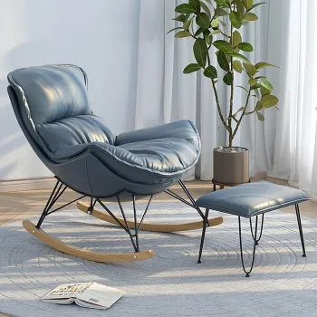 Fotoliu balansoar Lobster cu cadru metalic si perna de picior imagine