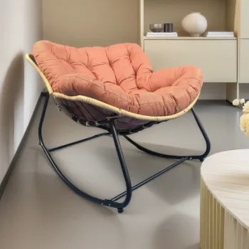 Fotoliu Balansoar Rocking Chair Model Premium, Extra Gros, Cadru Intarit imagine