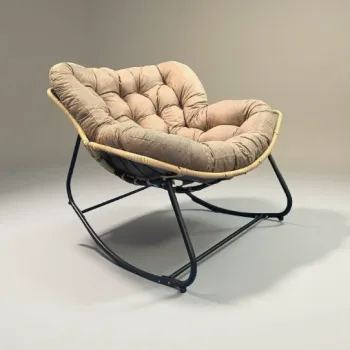 Fotoliu Balansoar Rocking Chair Model Premium, Extra Gros, Cadru Intarit imagine