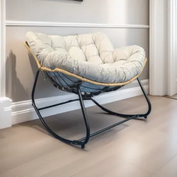 Fotoliu Balansoar Rocking Chair Model Premium, Extra Gros, Cadru Intarit imagine