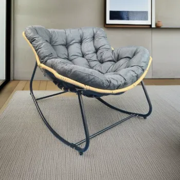 Fotoliu Balansoar Rocking Chair Model Premium, Extra Gros, Cadru Intarit imagine