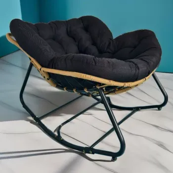 Fotoliu Balansoar Rocking Chair Model Premium, Extra Gros, Cadru Intarit imagine