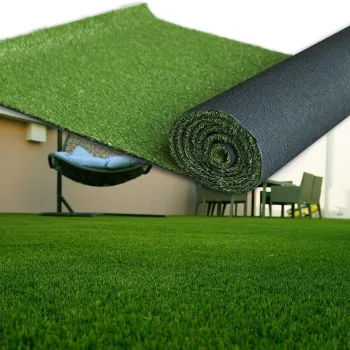 Gazon artificial decorativ 2*25m - verde natural, drenaj rapid, rezistent UV si foc imagine