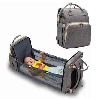 Geanta-Rucsac tip patut extensibil pentru copii, multifunctional, impermeabil, buzunare multiple, atasare la carucior imagine