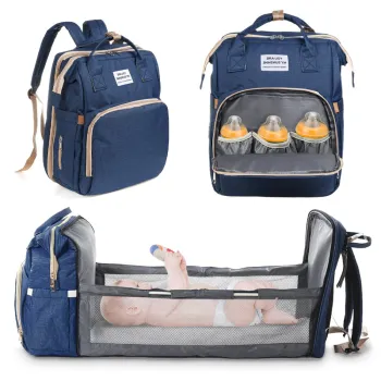 Geanta-Rucsac tip patut extensibil pentru copii, multifunctional, impermeabil, buzunare multiple, atasare la carucior imagine