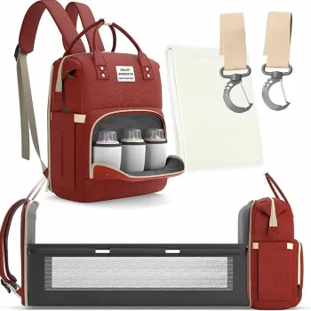 Geanta-Rucsac tip patut extensibil pentru copii, multifunctional, impermeabil, buzunare multiple, atasare la carucior imagine