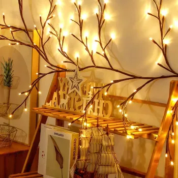 Ghirlanda luminoasa decorativa cu ramuri flexibile - 1.6 m, 72 LED-uri, telecomanda si alimentare USB imagine