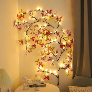 Ghirlanda luminoasa decorativa cu ramuri flexibile - 1.6 m, 72 LED-uri, telecomanda si alimentare USB imagine
