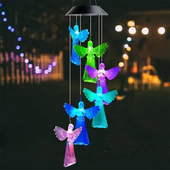 Ghirlanda solara decorativa ingerasi cu lumini LED multicolore si senzor de lumina IP55 imagine