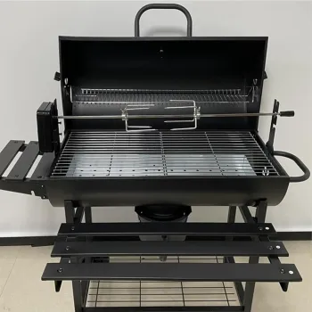 Gratar cu capac si termometru 105,5x85x118 cm - rafturi laterale, roti si aerisire reglabila imagine