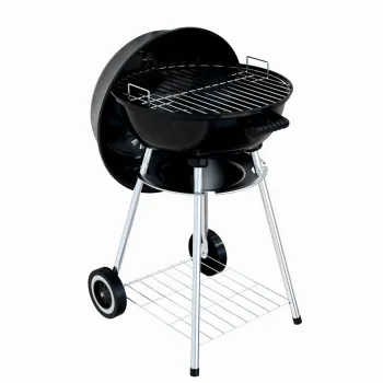 Gratar pe carbuni KLUGMEISTER KY22018A, material otel, cu capac si roti de deplasare, diametru gatire 54 cm, inaltime gatire 78 cm imagine